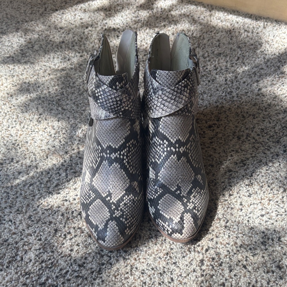 Snakeskin Pattern Ankle Boots